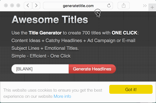 image of cloned website - clicking a link will open the page of the original - notice the status bar (animated screnshot)
